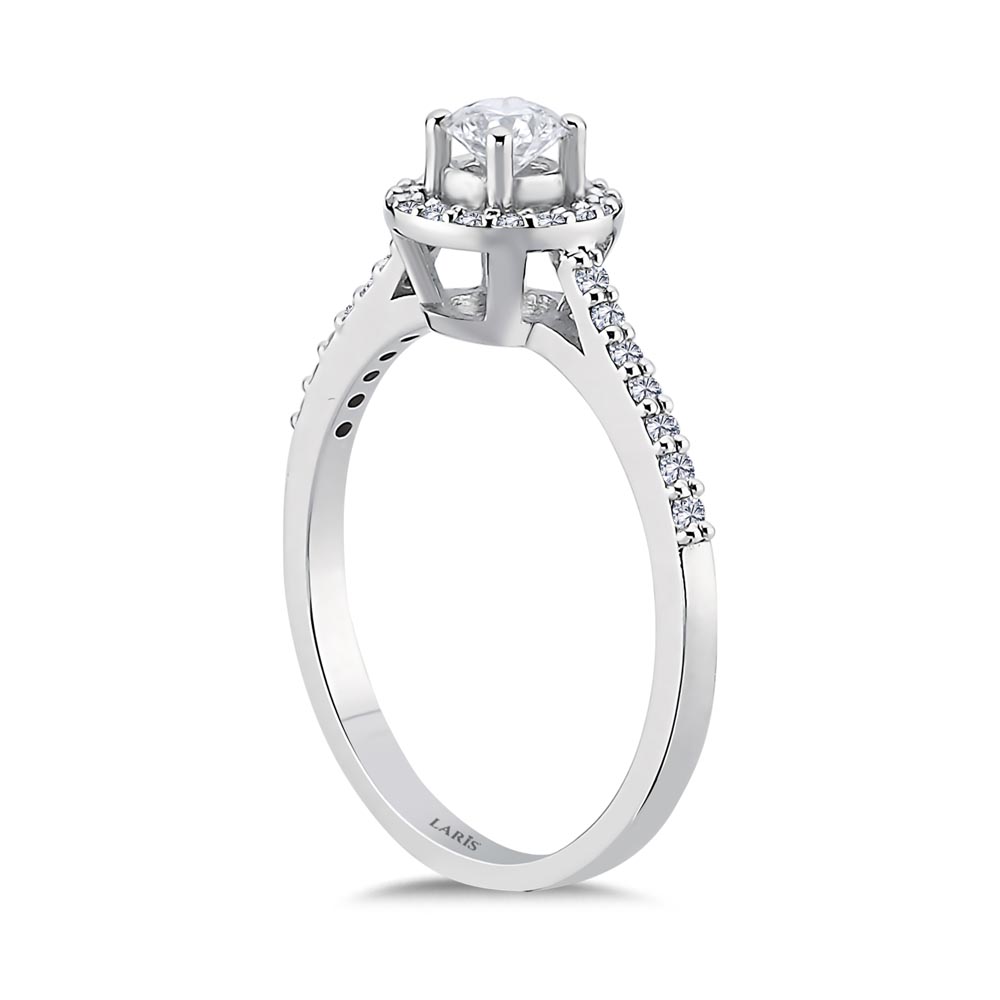 Özel Tasarım Yüzükler 0,48 Karat Pırlanta Halo Tektas Yüzük