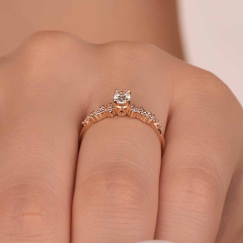 0,45 Karat Pırlanta Oval Vintage Yüzük