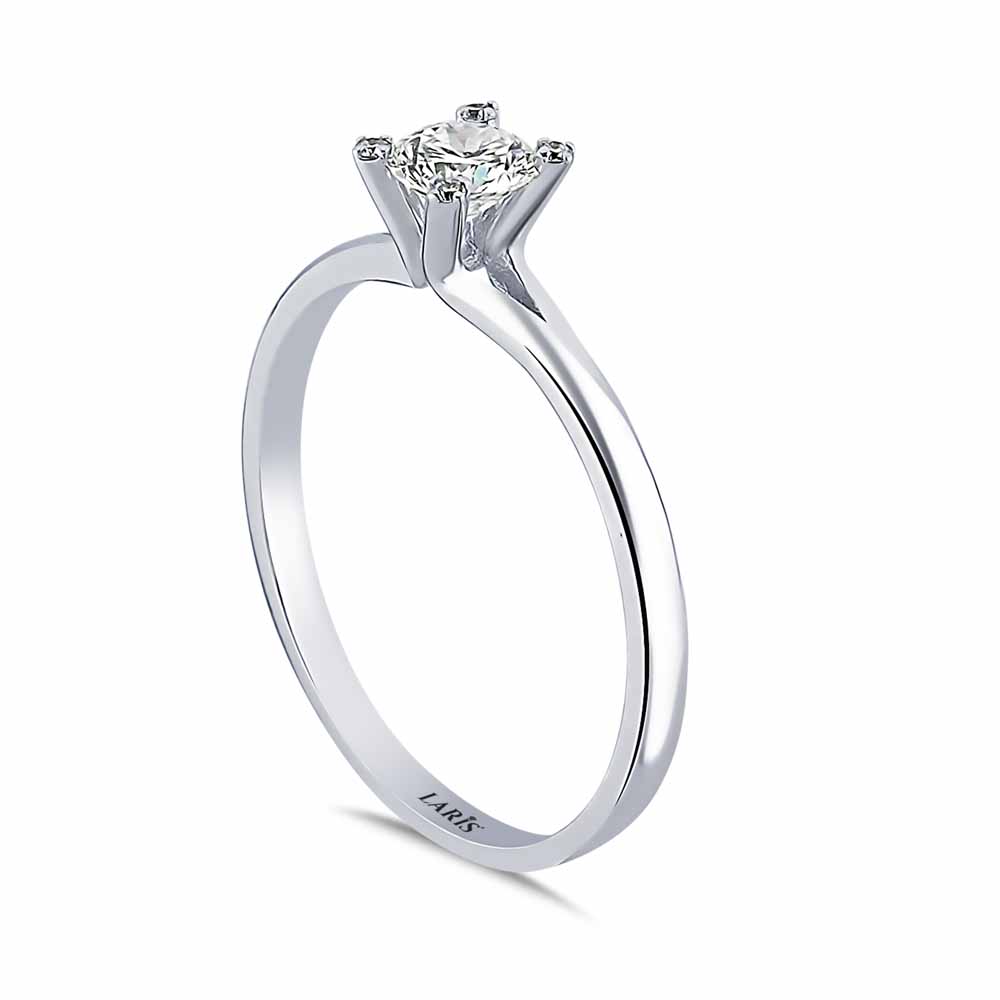 0,43 Karat Pırlanta Tırnakları Taşlı Tektaş Yüzük