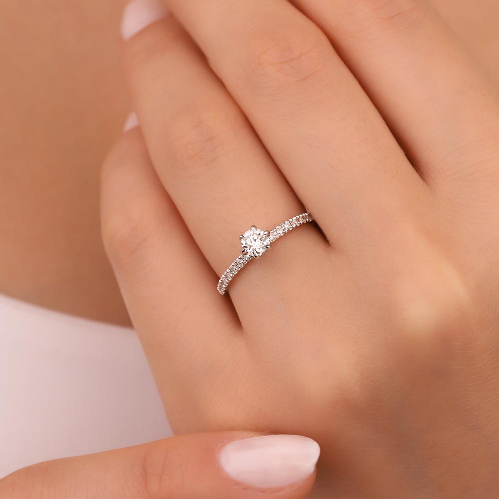 0,40 Karat Pırlanta Tiffany Tektaş Yüzük