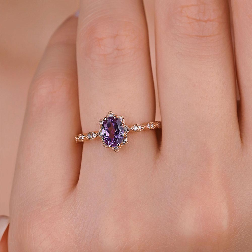 1,16 Karat Pırlanta Alexandrit Vintage Yüzük