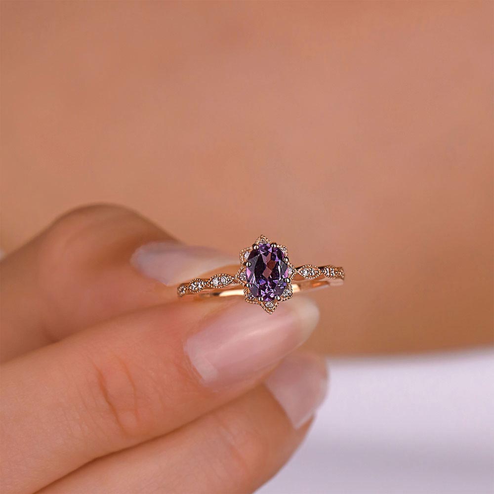 1,16 Karat Pırlanta Alexandrit Vintage Yüzük