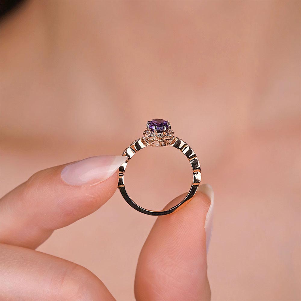 1,16 Karat Pırlanta Alexandrit Vintage Yüzük