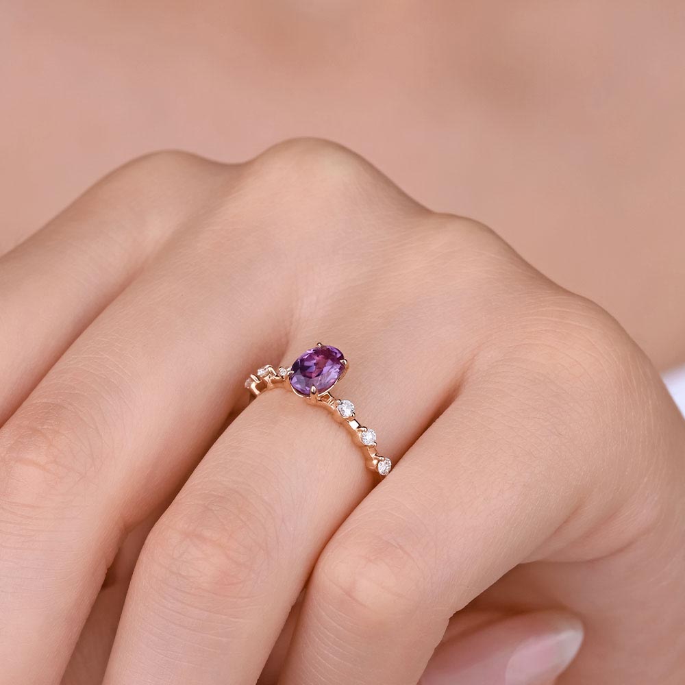 1,20 Karat Pırlanta Vintage Alexandrite Yüzük