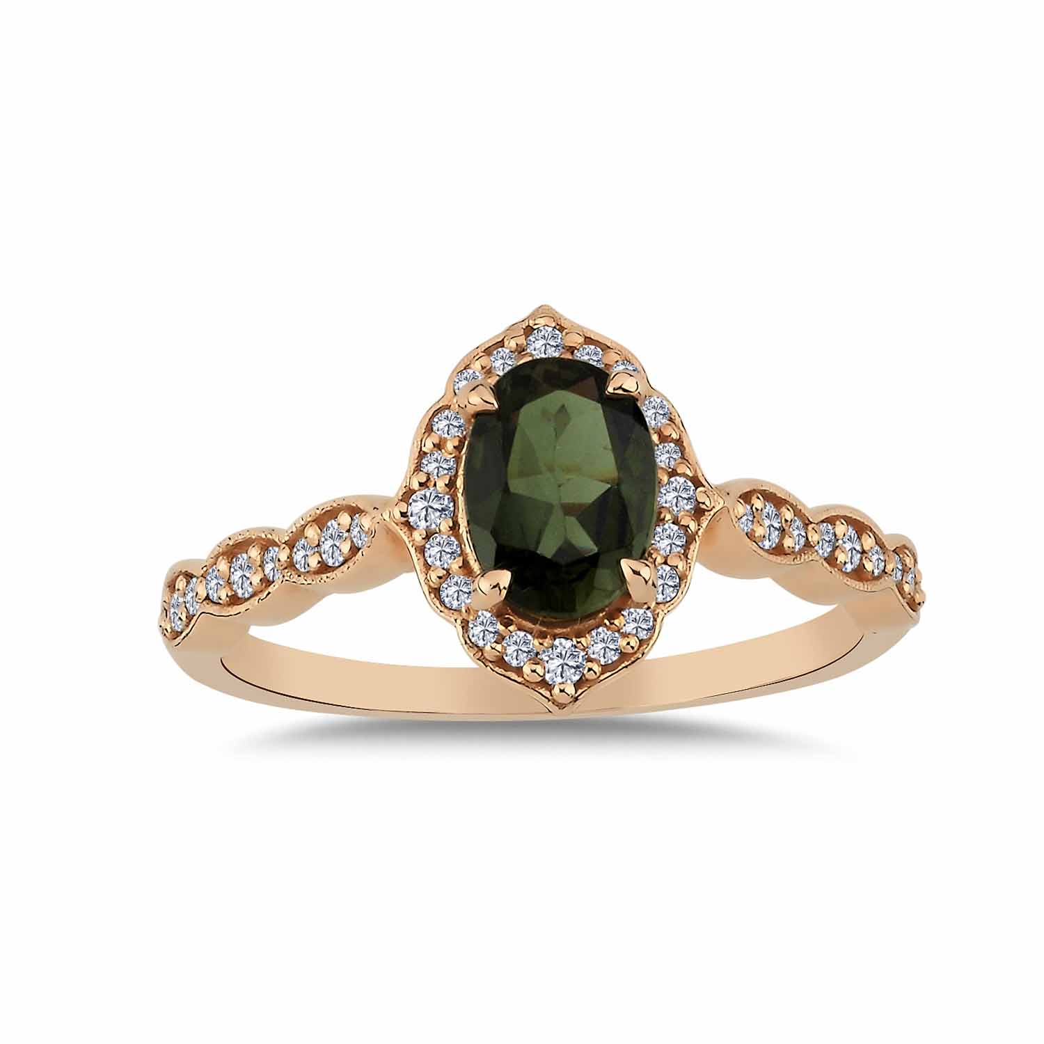 0,75 Karat Pırlanta Vintage Turmalin Yüzük