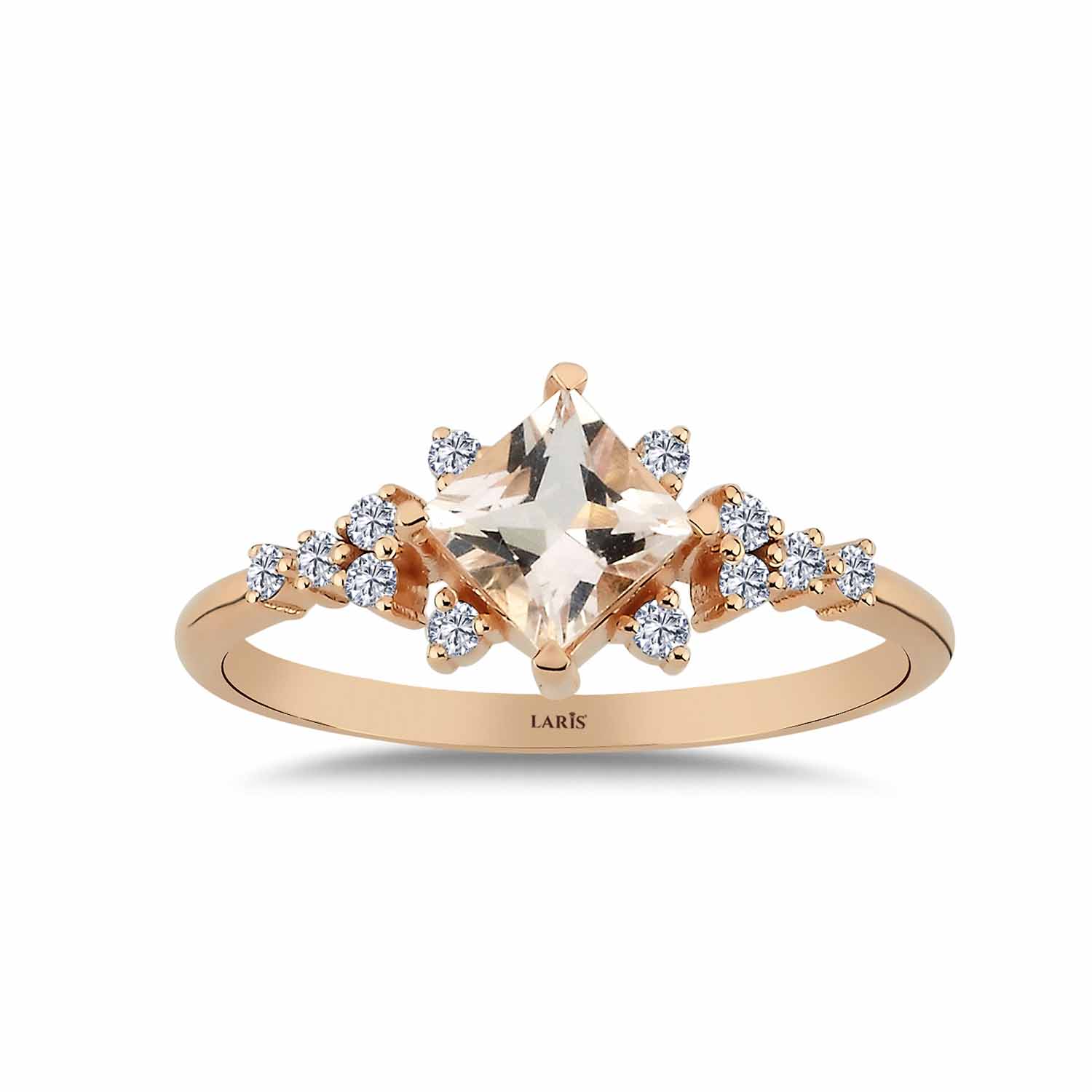 Vintage Yüzükler 0,83 Karat Pırlanta Vintage Morganit Yüzük