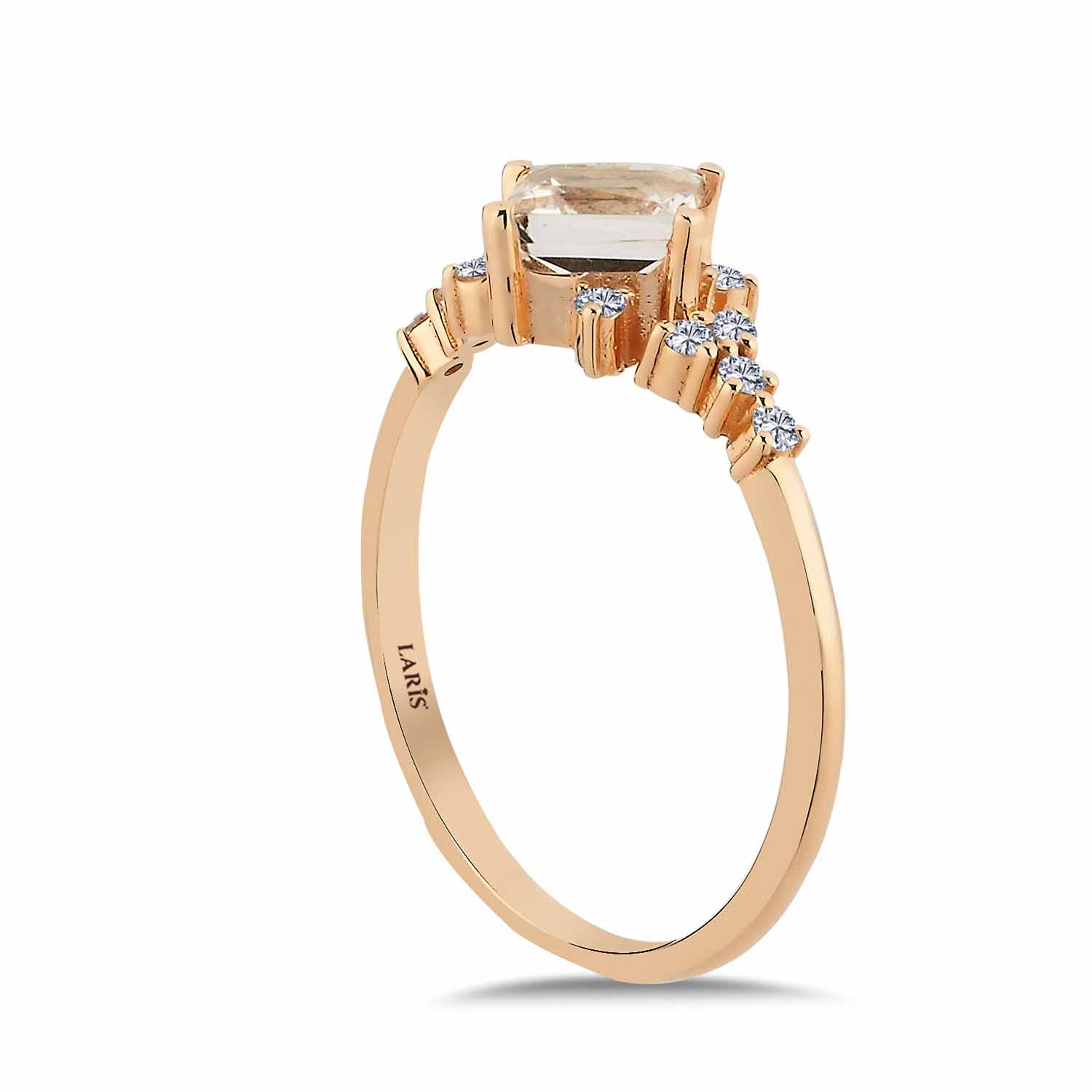 0,83 Karat Pırlanta Vintage Morganit Yüzük