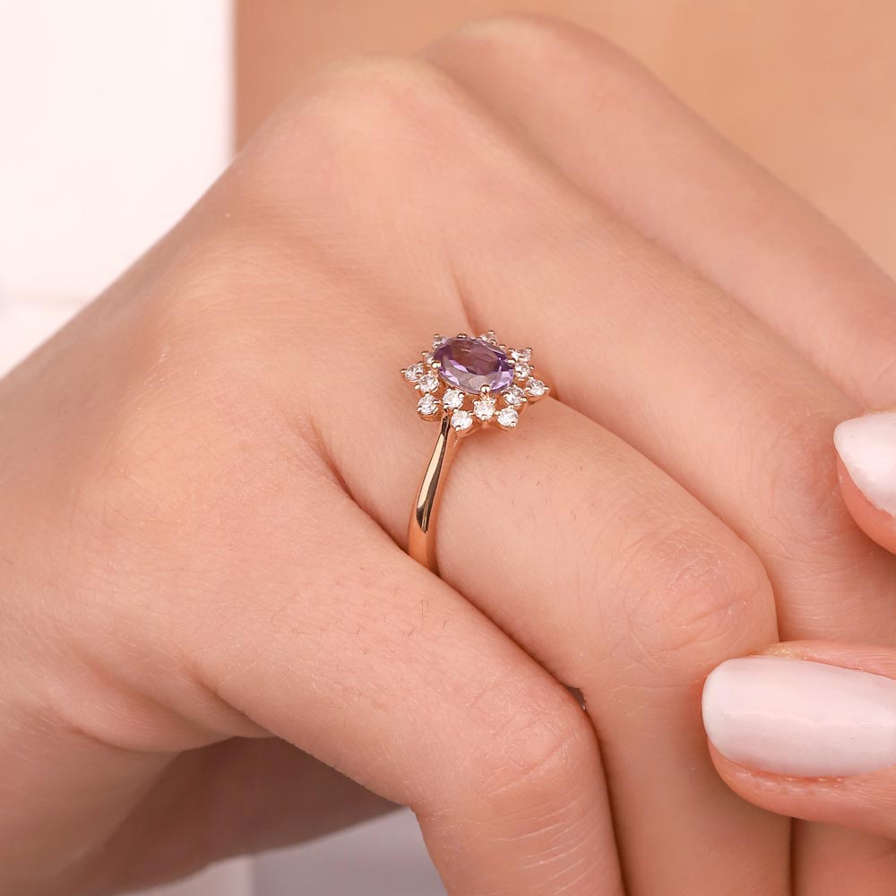 Renkli Taşlı Yüzükler 1,43 Karat Pırlanta Vintage Alexandrit Yüzük