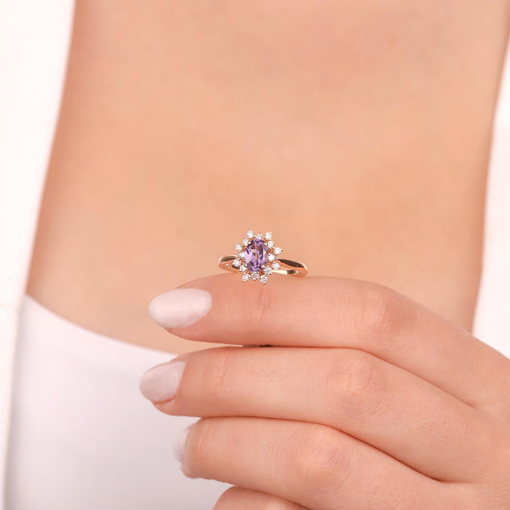 Renkli Taşlı Yüzükler 1,43 Karat Pırlanta Vintage Alexandrit Yüzük