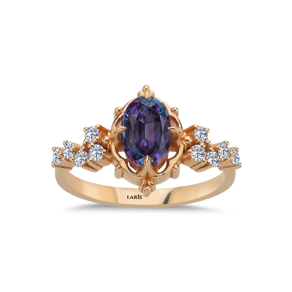 1,49 Karat Pırlanta & Alexandrite Vintage Yüzük