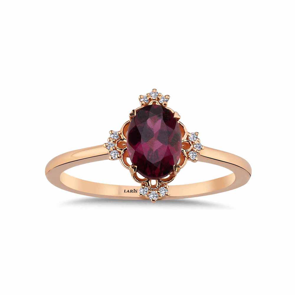 1,00 Karat Pırlanta Vintage Rhodolite Yüzük