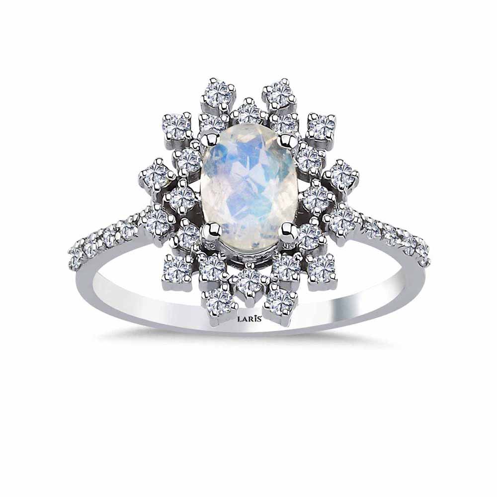 0,81 Karat Pırlanta Opal Kar Tanesi Yüzük