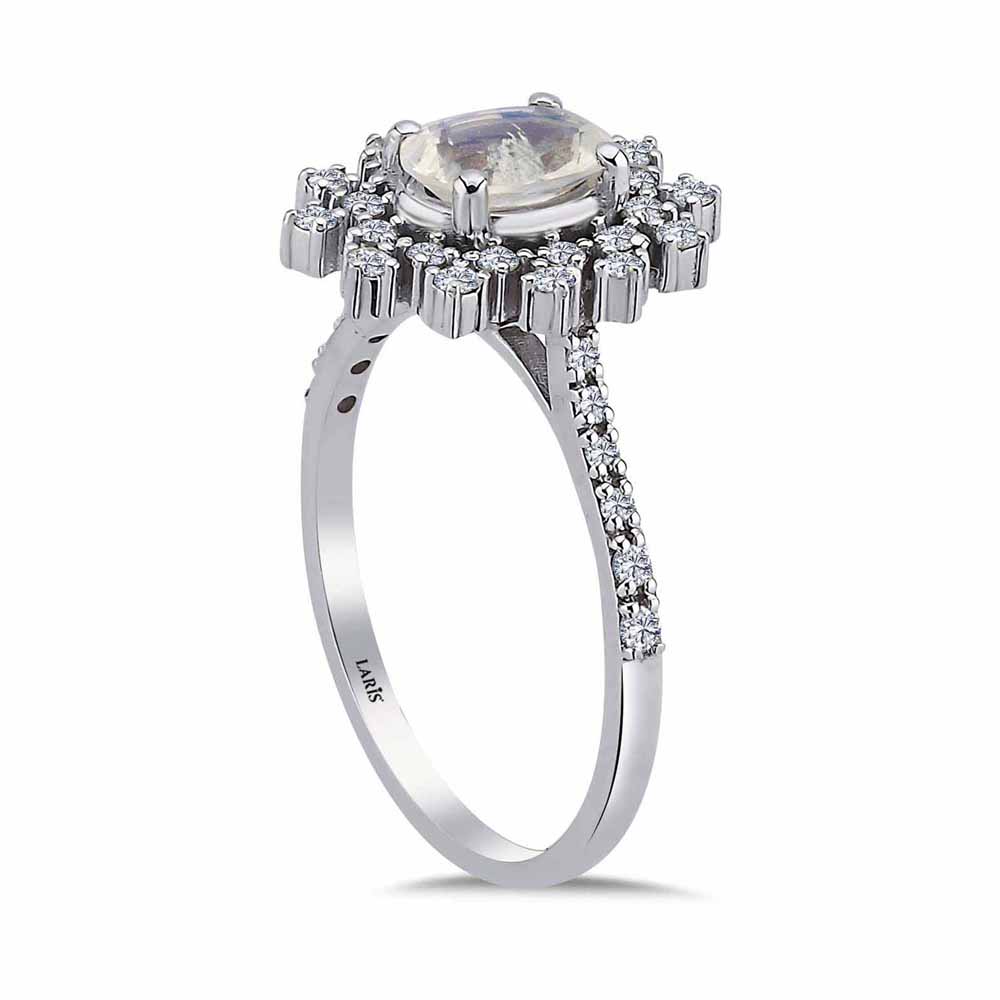 0,81 Karat Pırlanta Opal Kar Tanesi Yüzük