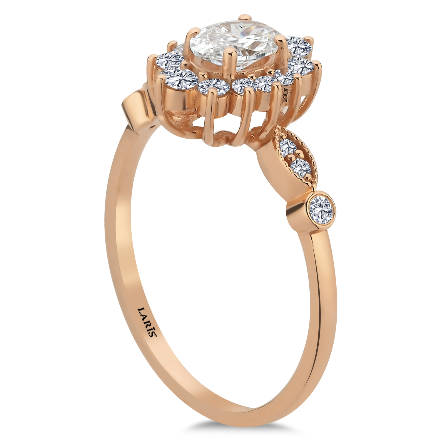 0,92 Karat Oval Kesim Pırlanta Vintage Lustre Tasarım Yüzük