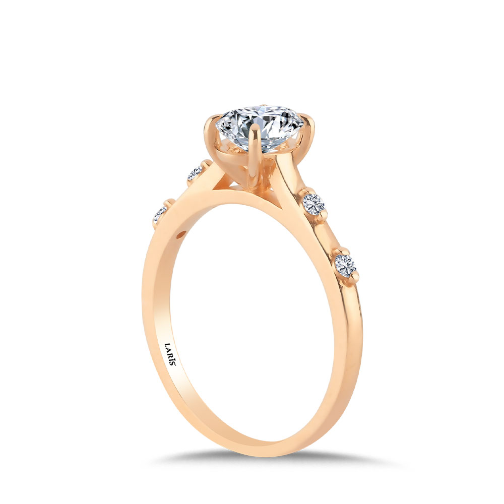 0,90 Karat Pırlanta Ve Beyaz Topaz Vintage Yüzük