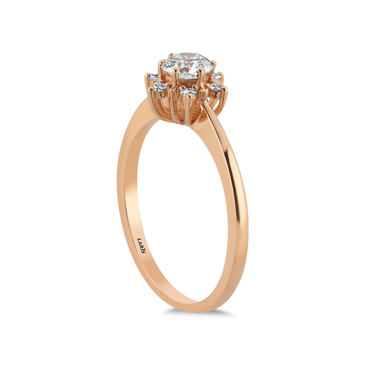 0,30 Karat Pırlanta Lotus Tasarım Tektaş Yüzük