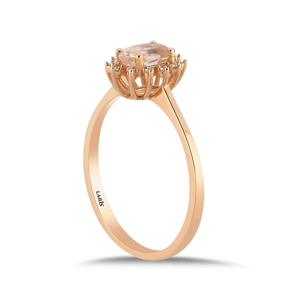 0,48 Karat Pırlanta Ve Morganite Yüzük