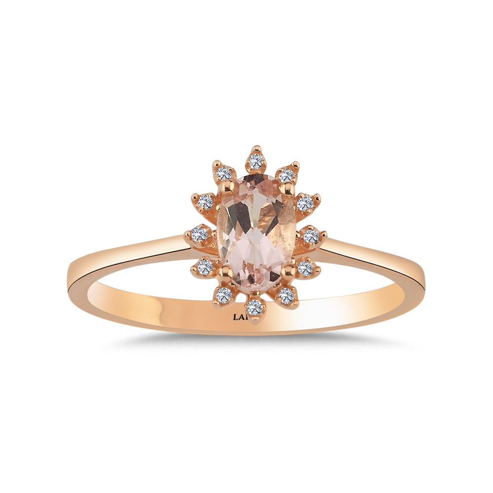 0,48 Karat Pırlanta Ve Morganite Yüzük