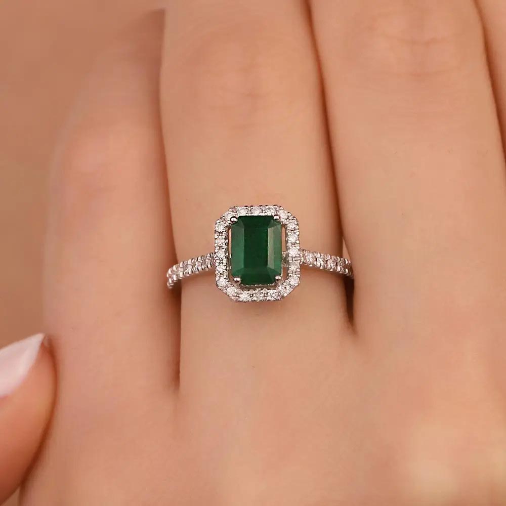 1.42 Karat Pırlanta Jasmine Zümrüt Yüzük