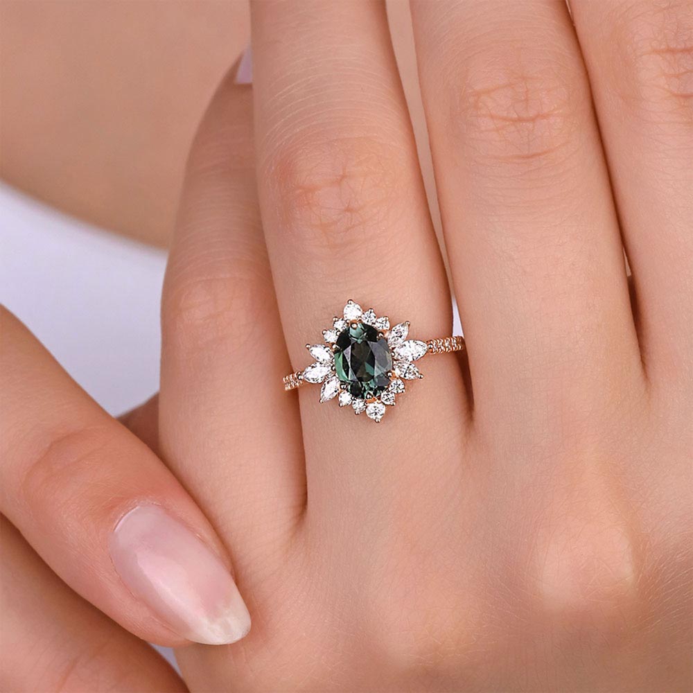 1,62 Karat Pırlanta Vintage Turmalin Yüzük