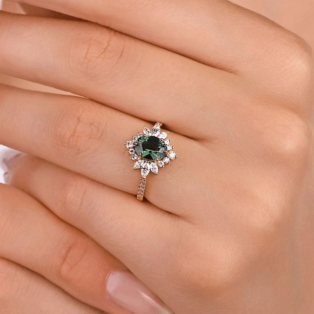 1,62 Karat Pırlanta Vintage Turmalin Yüzük