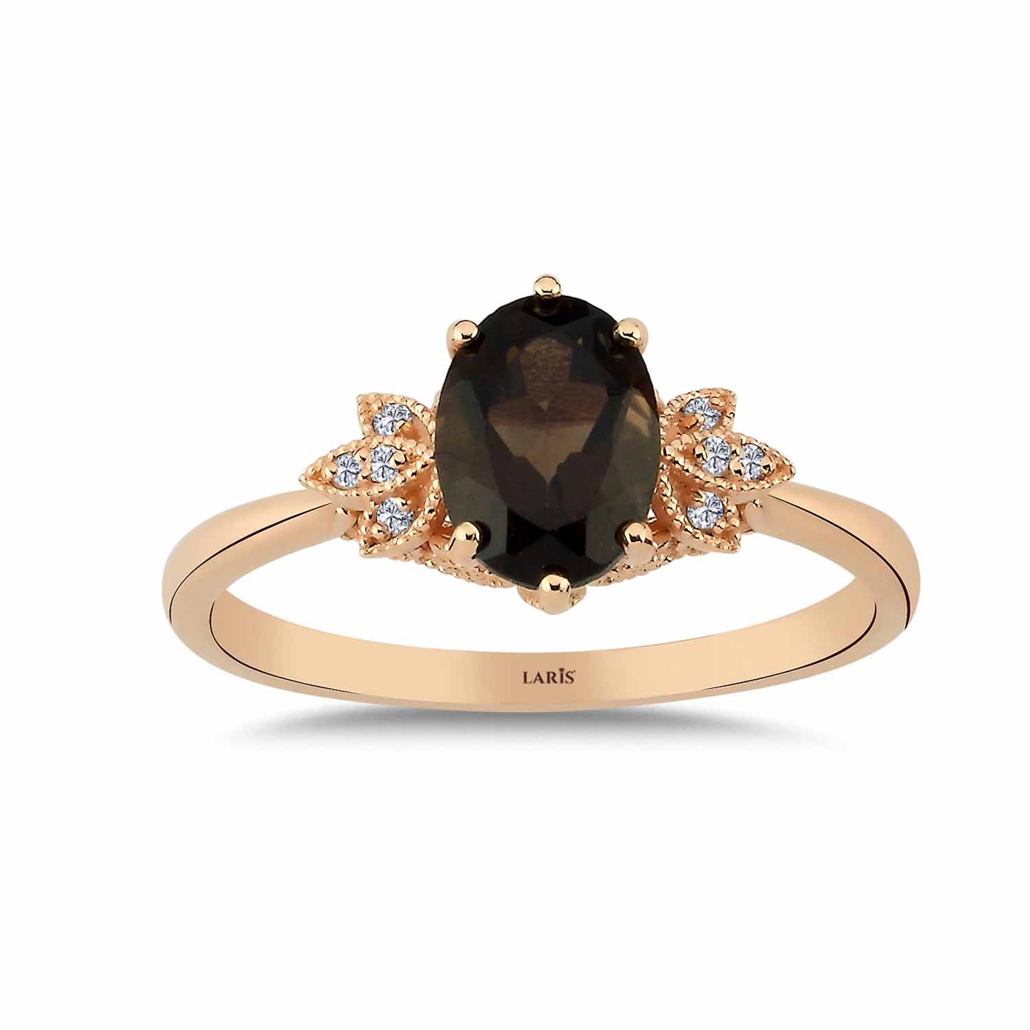 1,23 Karat Pırlanta Vintage Dumanlı Kuvars Yüzük