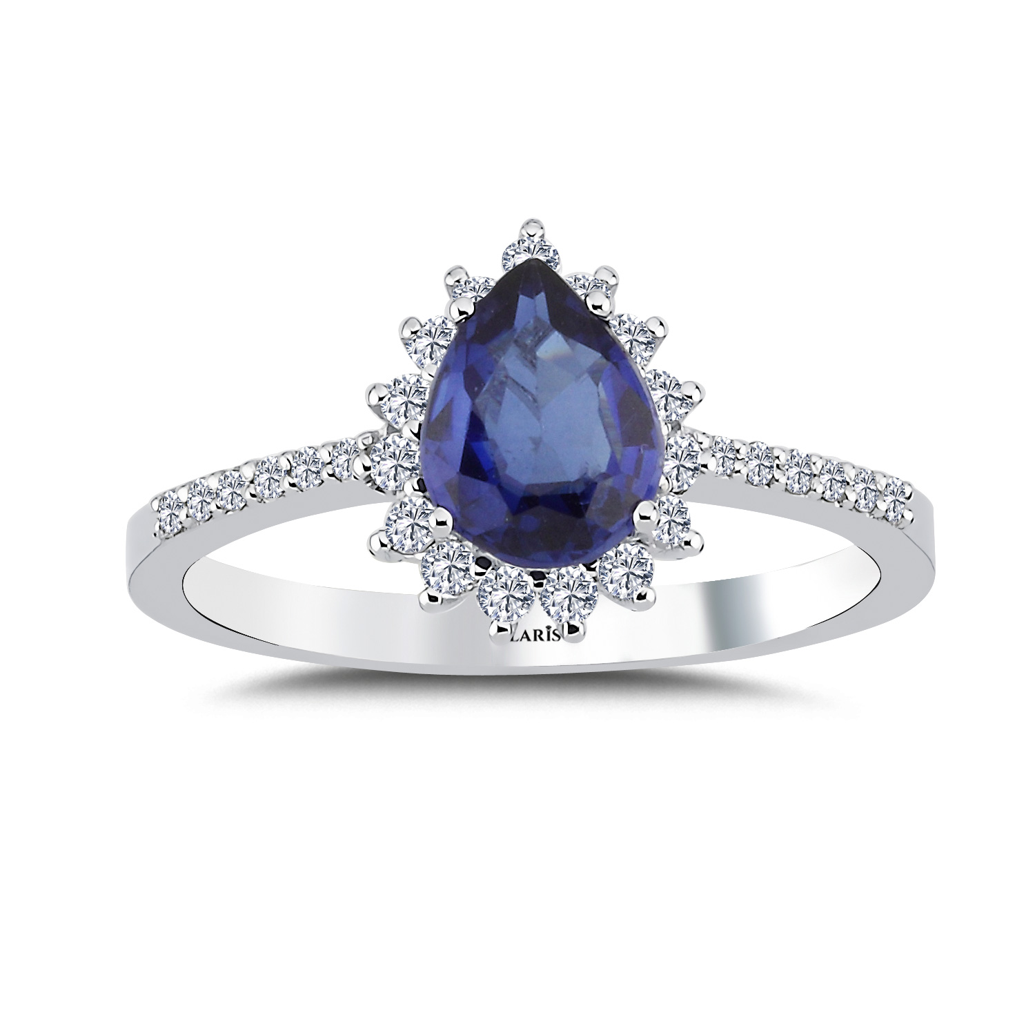 0,82 Karat Pırlanta Damla Royale Safir Yüzük