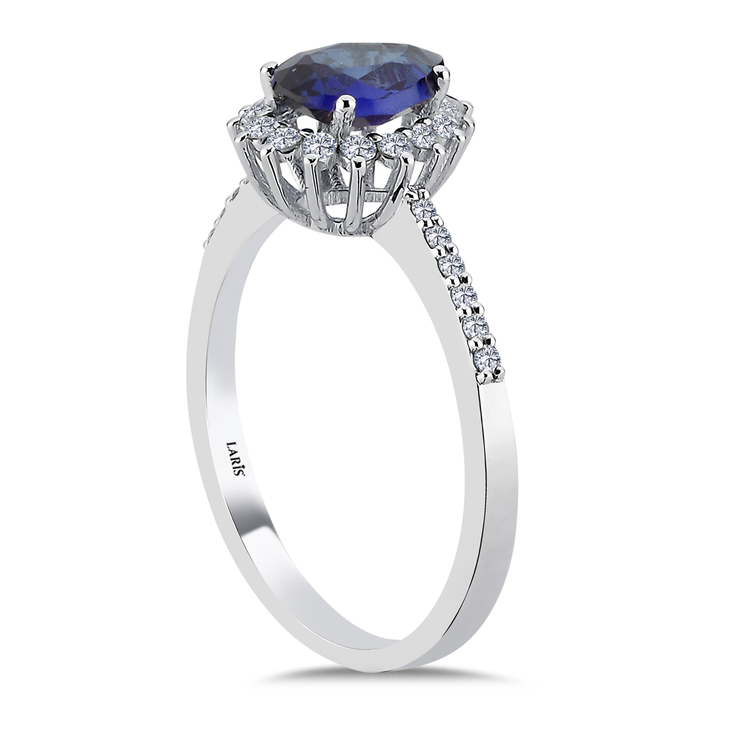 0,82 Karat Pırlanta Damla Royale Safir Yüzük