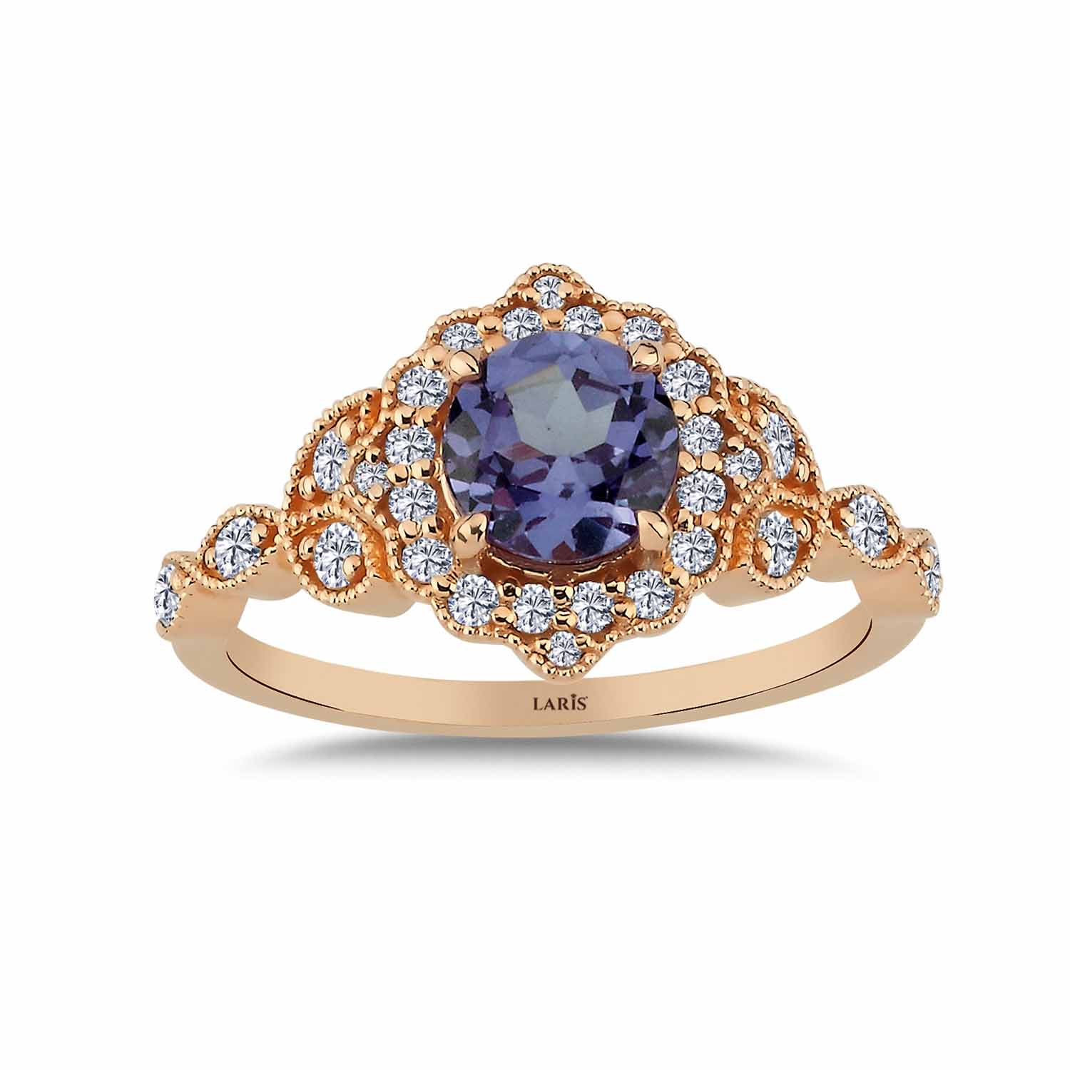 Vintage Yüzükler 1,55 Karat Pırlanta Vintage Alexandrit Yüzük