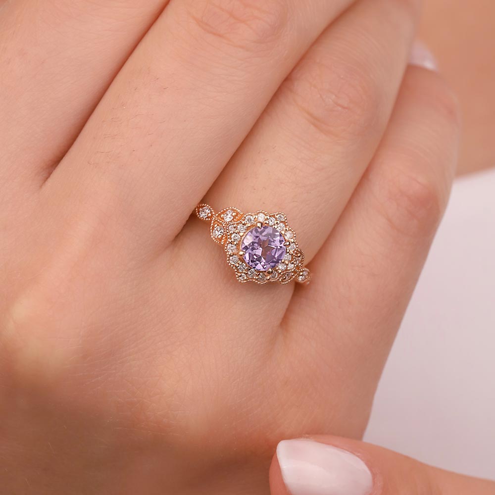 1,55 Karat Pırlanta Vintage Alexandrit Yüzük