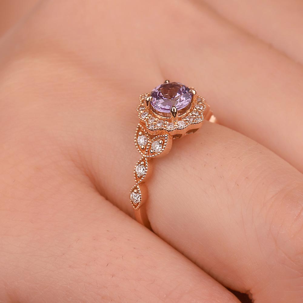 Vintage Yüzükler 1,55 Karat Pırlanta Vintage Alexandrit Yüzük