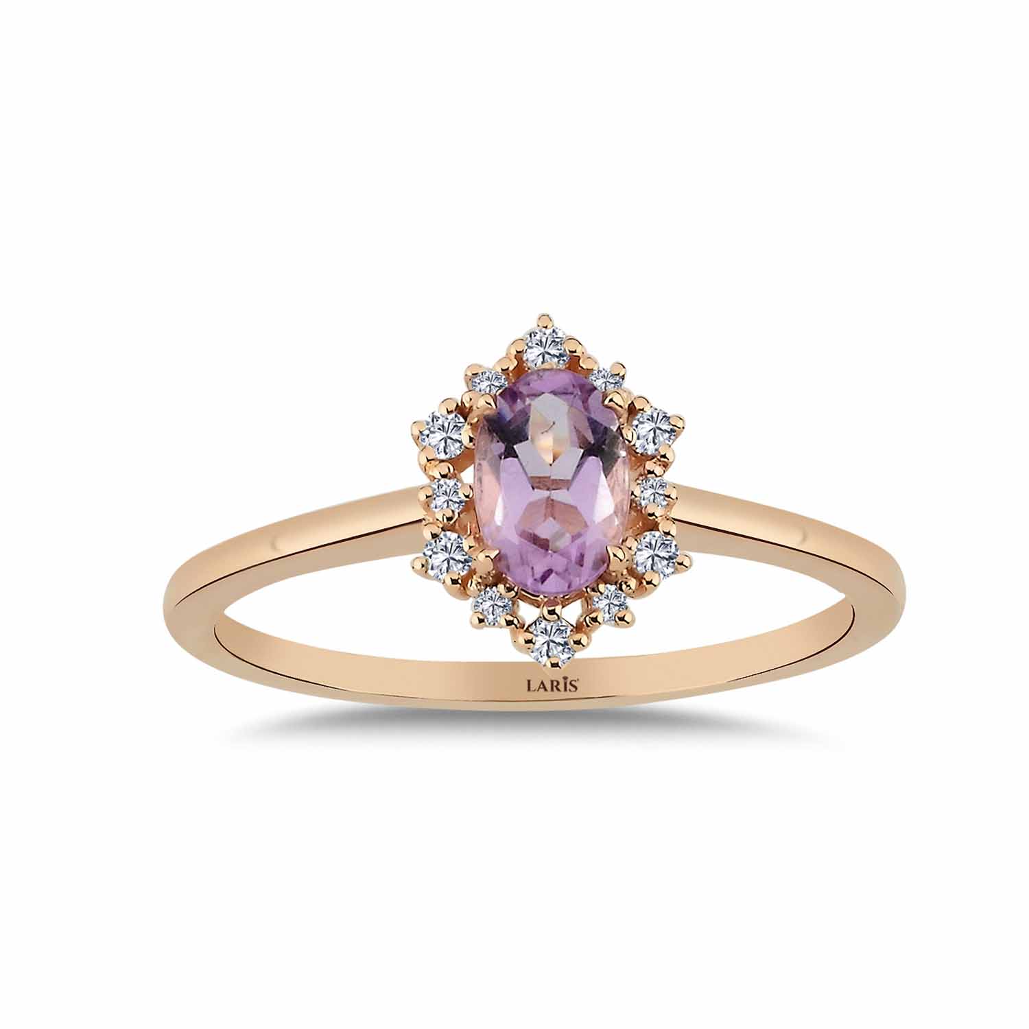 Vintage Yüzükler 0.52 Karat Pırlanta Vintage Ametist Yüzük