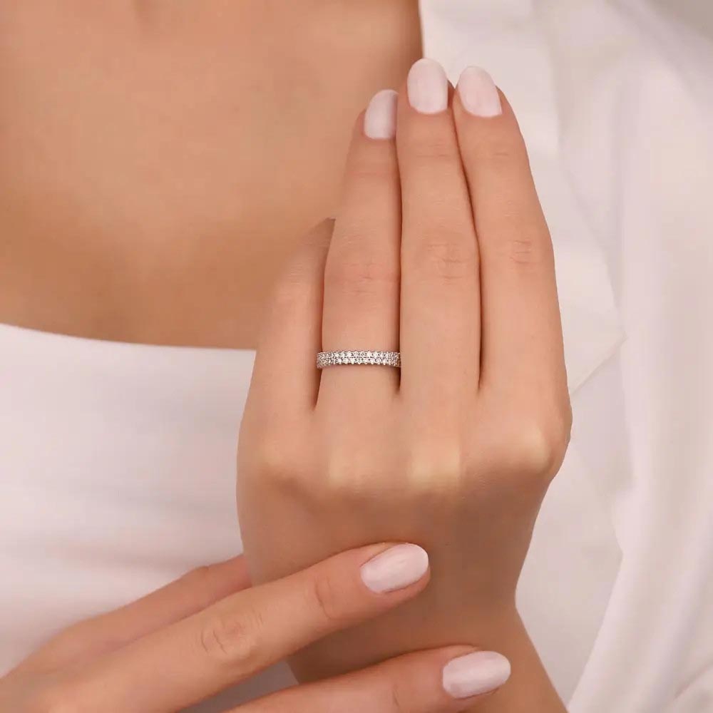 Tamtur / Yarımtur Yüzükler 0,75 Karat Pırlanta Tamtur Yüzük