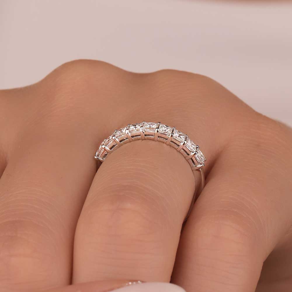 0,80 Karat Pırlanta Prenses Kesim Alyans Yüzük