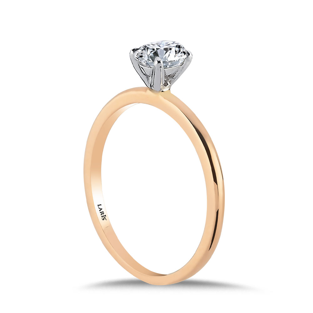 0,50 Karat Pırlanta Oval Kesim Tiffany Forever Rose Gold Tektaş Yüzük