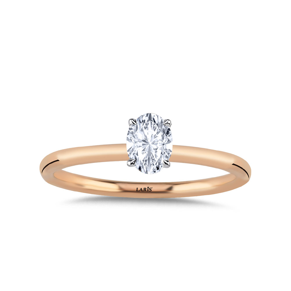 0,50 Karat Pırlanta Oval Kesim Tektas Yüzük