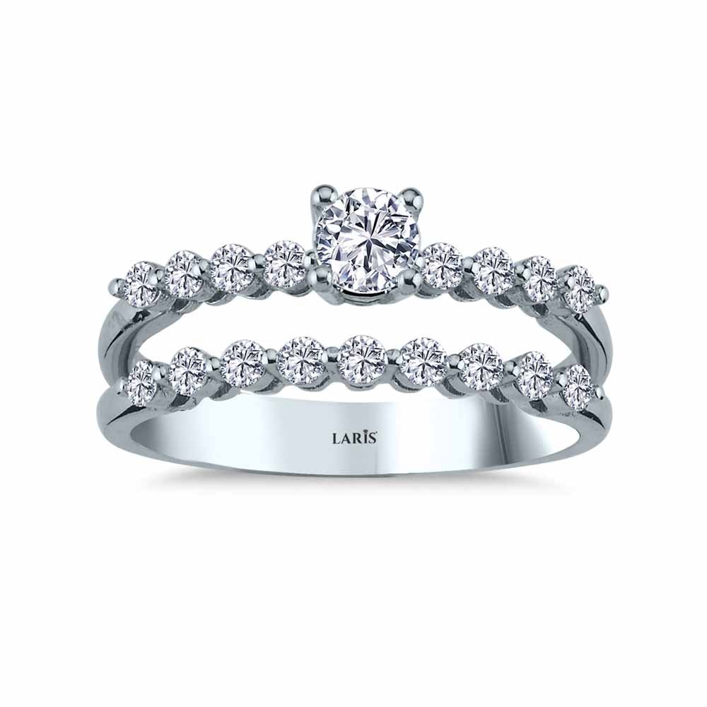 Özel Tasarım Yüzükler 0,63 Karat Pırlanta Yarımturlu Tektaş Yüzük