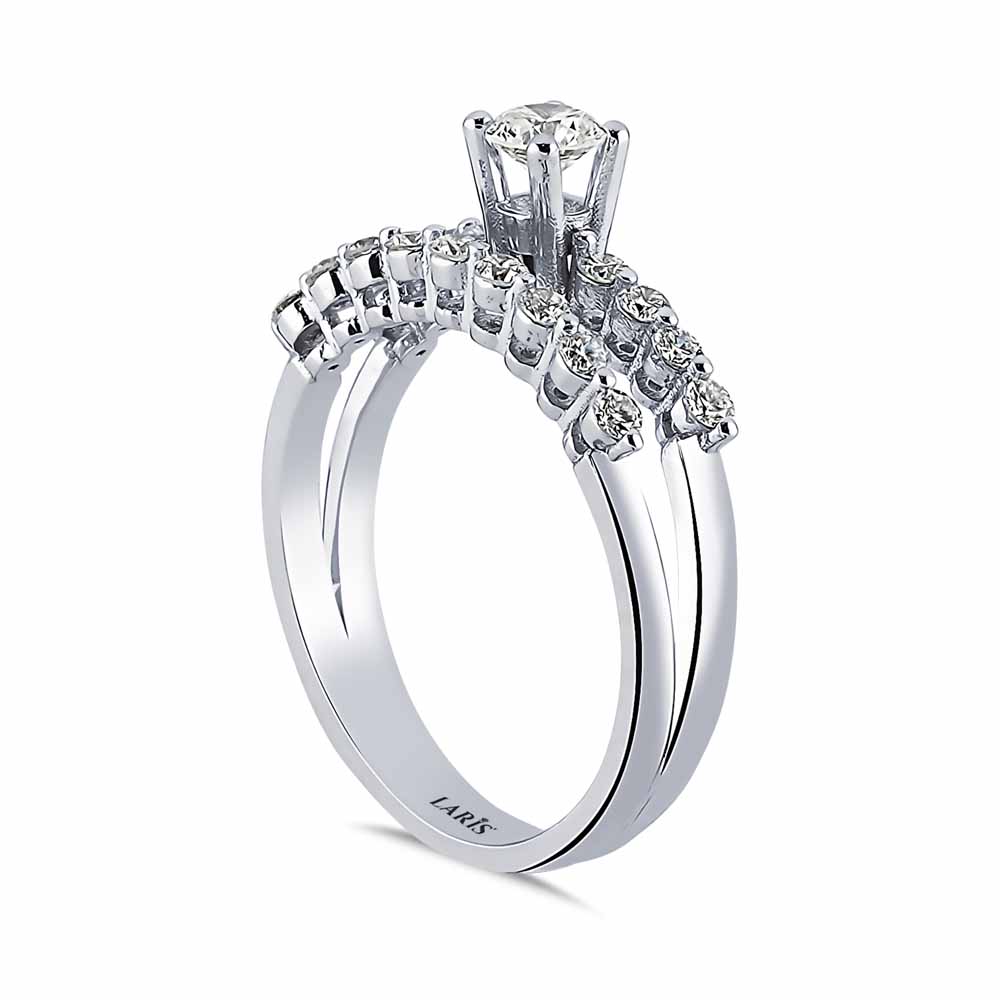 Özel Tasarım Yüzükler 0,63 Karat Pırlanta Yarımturlu Tektaş Yüzük