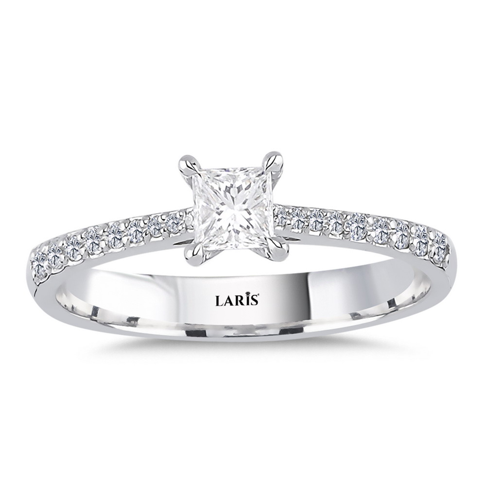 0,30 Karat Pırlanta Prenses Kesim Fantezi Tektaş Yüzük