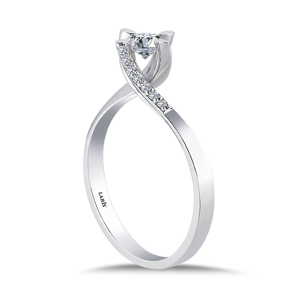 Tektaş Yüzükler 0,26 Karat Pırlanta Burgulu Tektaş Yüzük