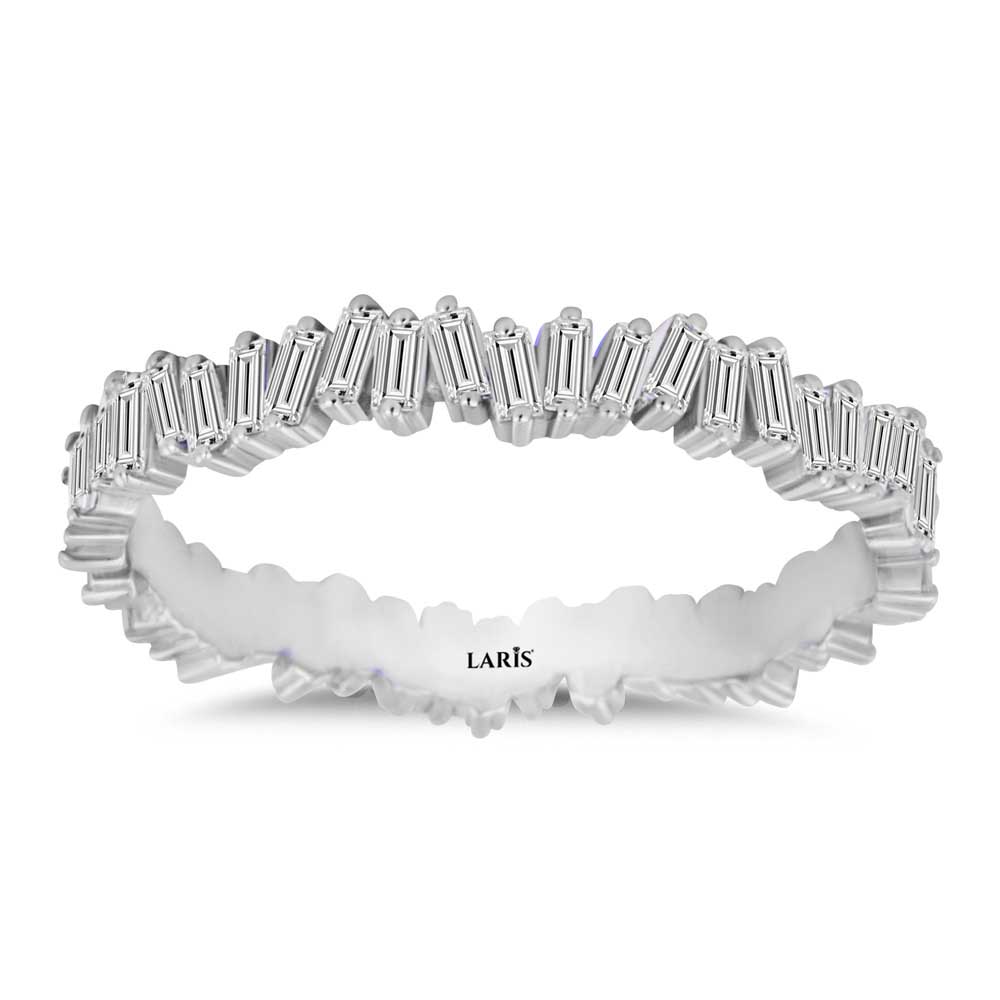 Tamtur / Yarımtur Yüzükler 0,60 Karat Pırlanta Özel Tasarım Çapraz Baget Tamtur Yüzük