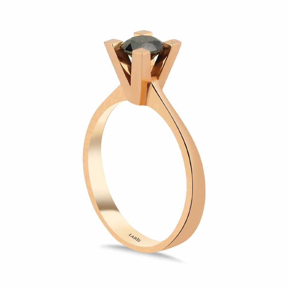 Tektaş Yüzükler 0,63 Karat Siyah Pırlanta Tektaş Yüzük