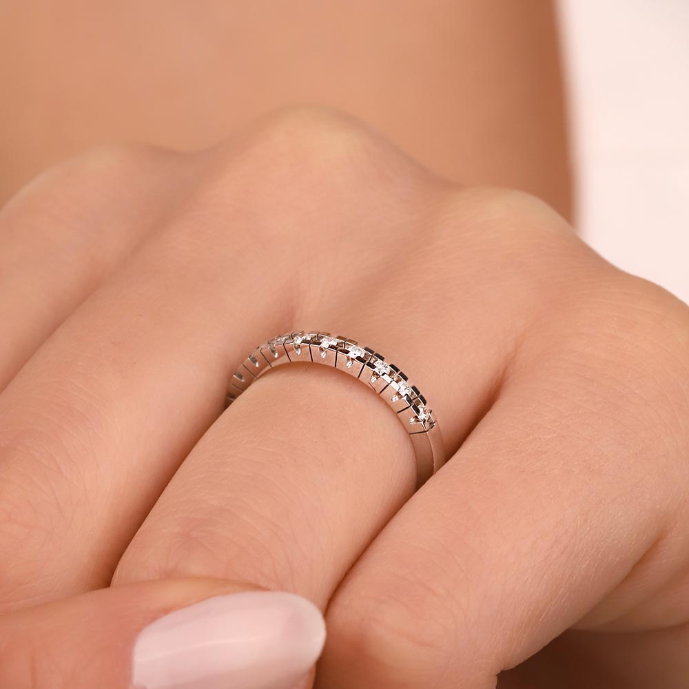 Tamtur / Yarımtur Yüzükler 0,17 Karat Pırlanta Yarımtur Yüzük