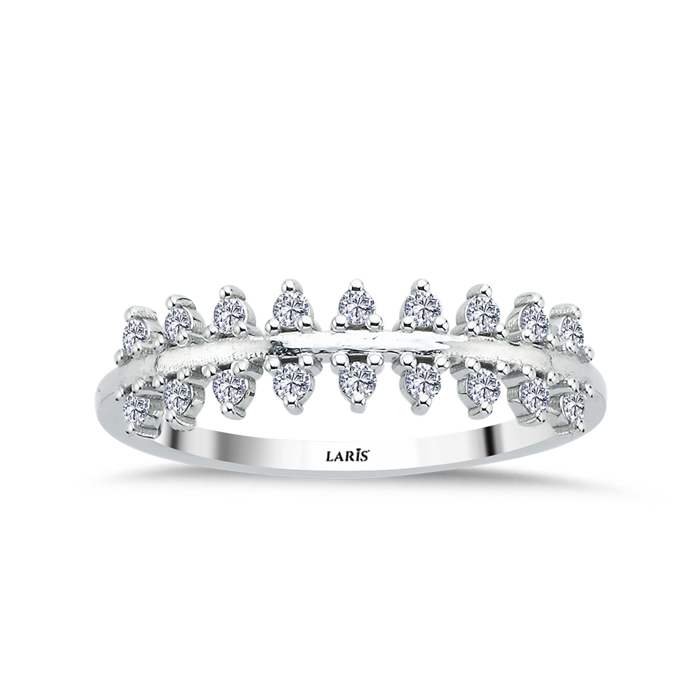 0,21 Karat Pırlanta Özel Tasarım Vintage Yarımtur Yüzük