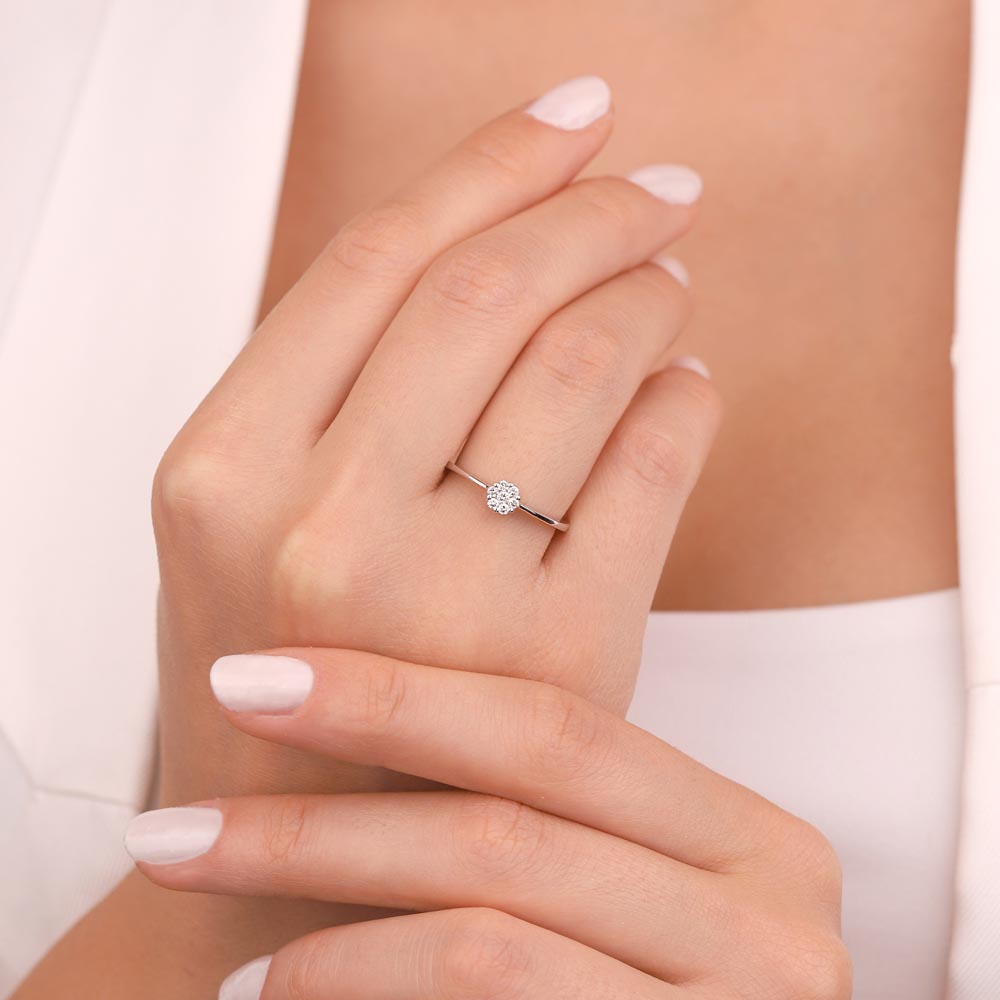 coronet yüzükler 0.16 Karat Pırlanta Taşlı Coronet Yüzük