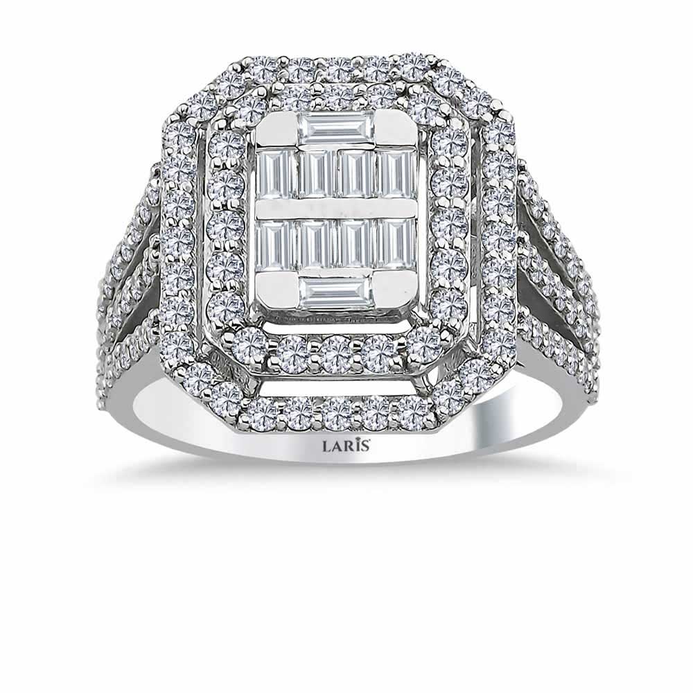 1,35 Karat Pırlanta Özel Tasarım Mega Baget Yüzük