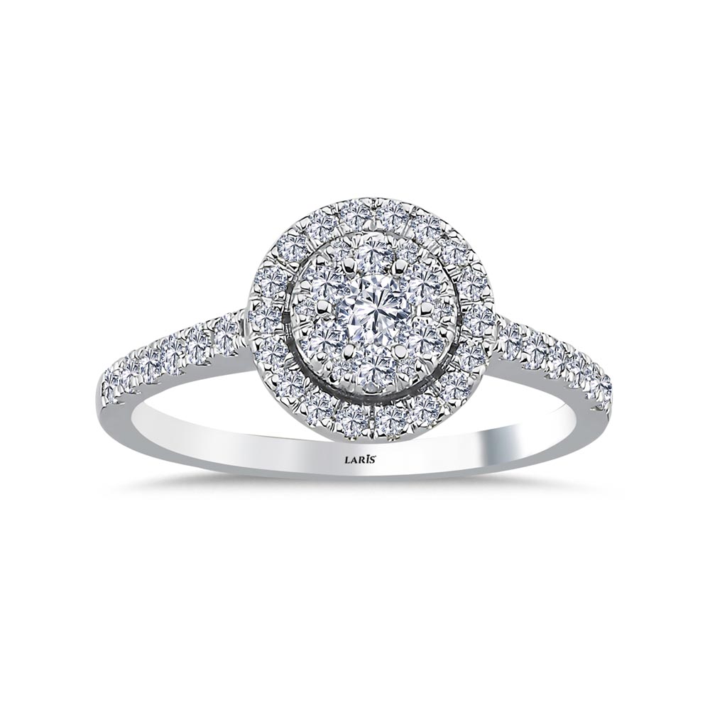 coronet yüzükler 0,55 Karat Pırlanta Coronet Halo Yüzük