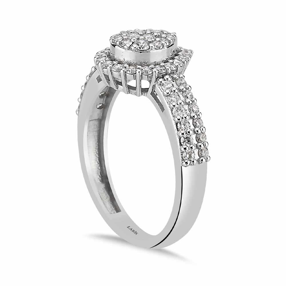 0,75 Karat Pırlanta Özel Tasarım Çift Sıra Kollu Damla Coronet Yüzük