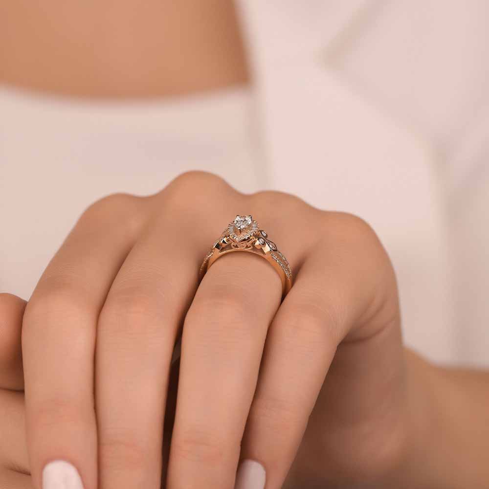 0,57 ct. Damla Pırlanta Vintage Yüzük