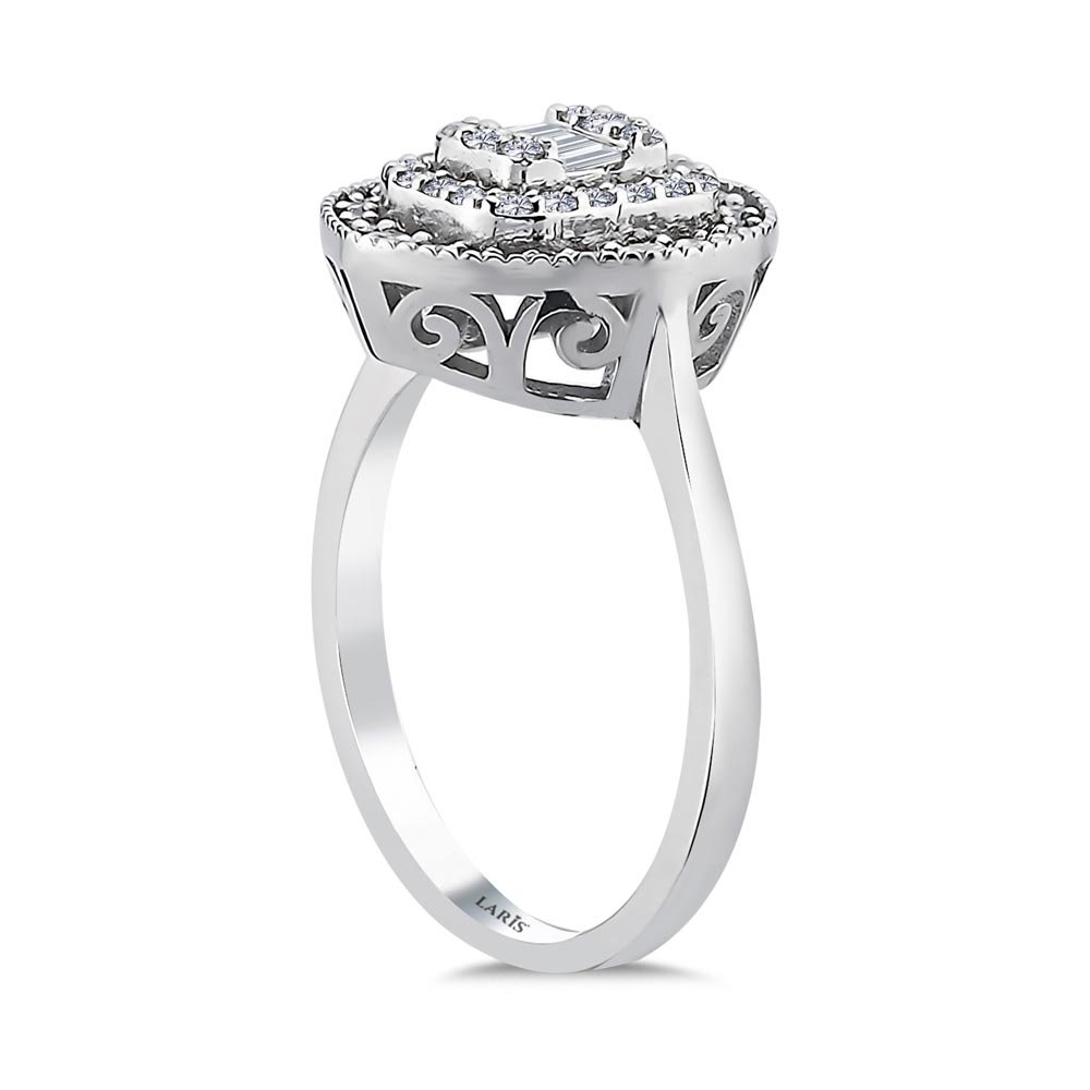 Baget Yüzükler 0,56 Karat Pırlanta Baget Yüzük